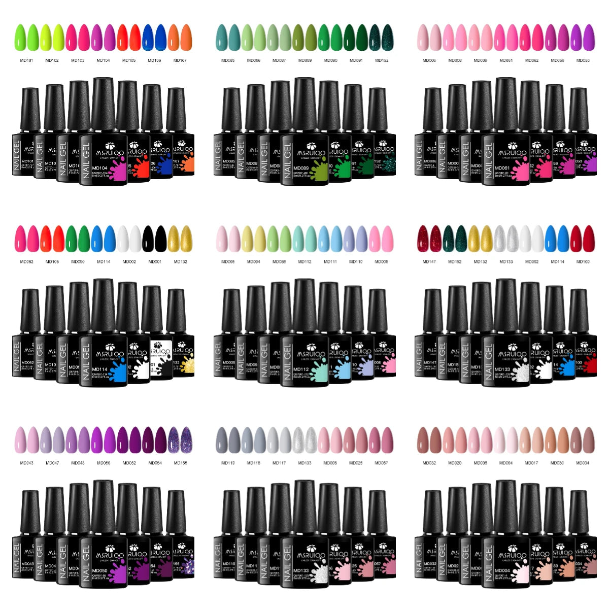 Set de 7 esmaltes de gel para uñas: kit completo para manicura