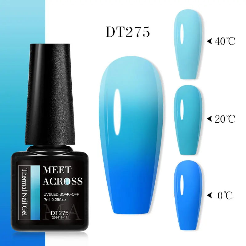 MEET ACROSS – Esmalte de uñas en gel térmico (cambia de color según la temperatura)
