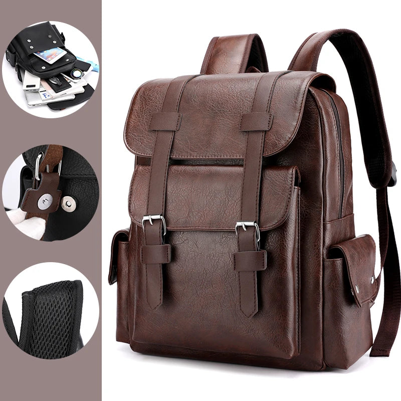 Mochila para hombre de piel sintética