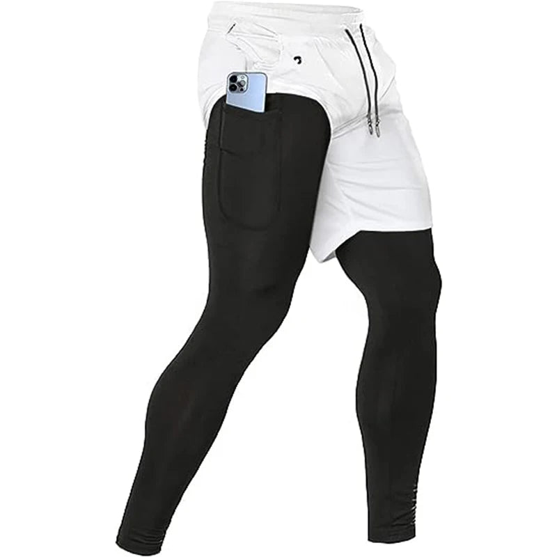 Pantalones deportivos para hombre 2 en 1: