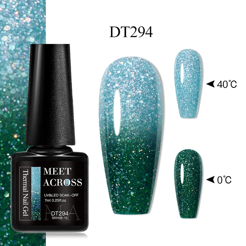 MEET ACROSS – Esmalte de uñas en gel térmico (cambia de color según la temperatura)