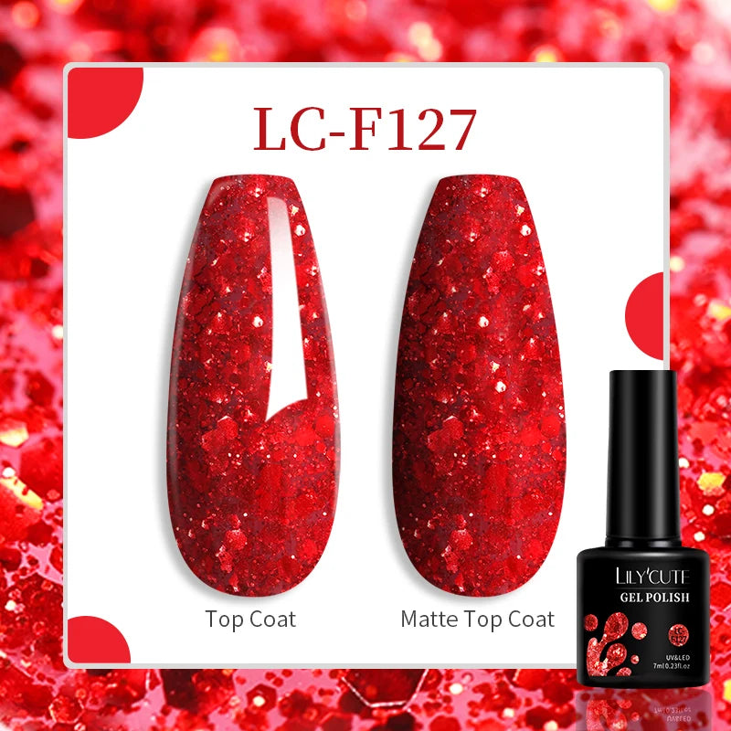 LILYCUTE Esmalte de gel para uñas de 7 ml (129 colores)