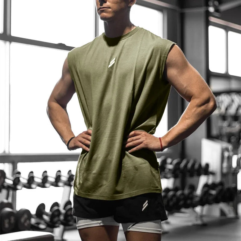 Camiseta deportiva sin mangas para hombre,
