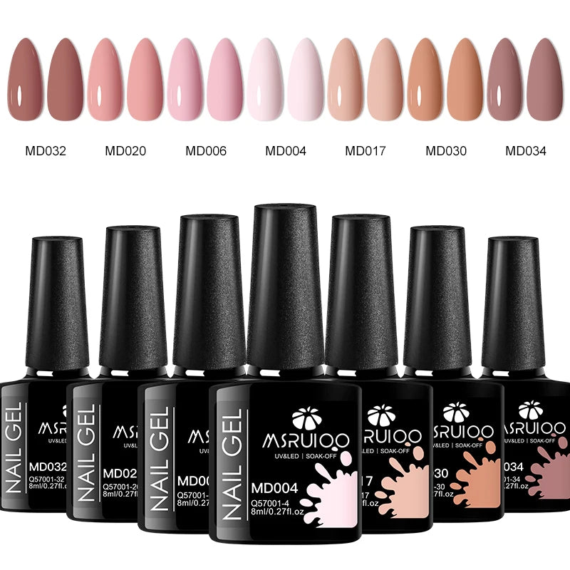 Set de 7 esmaltes de gel para uñas: kit completo para manicura