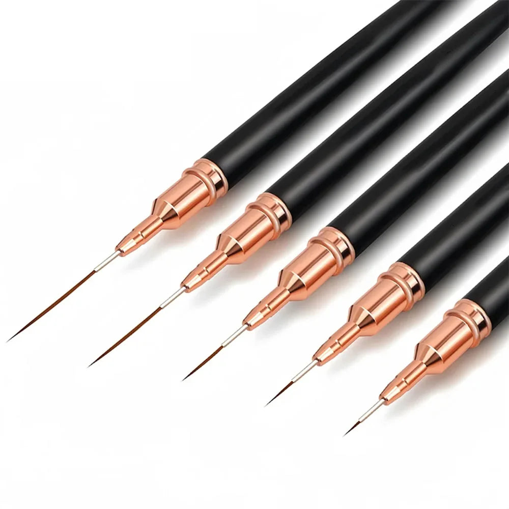 Juego de 5 pinceles alargados para decoración de uñas (nail art)