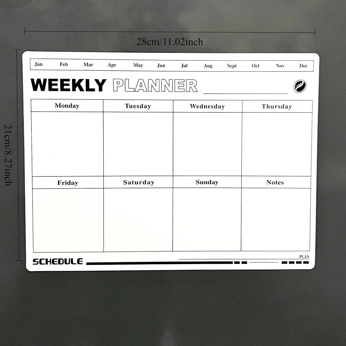 Imán para refrigerador, planificador mensual y semanal, adhesivo de calendario magnético, nota magnética flexible, pizarra de mensajes.