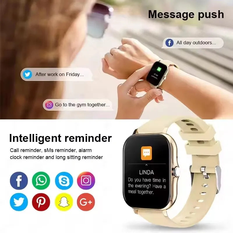 Smartwatch Deportivo con llamadas Bluetooth, Monitor de Salud y Notificaciones.