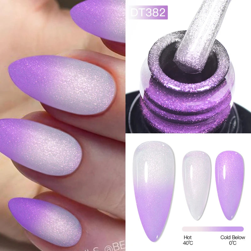 MEET ACROSS – Esmalte de uñas en gel térmico (cambia de color según la temperatura)