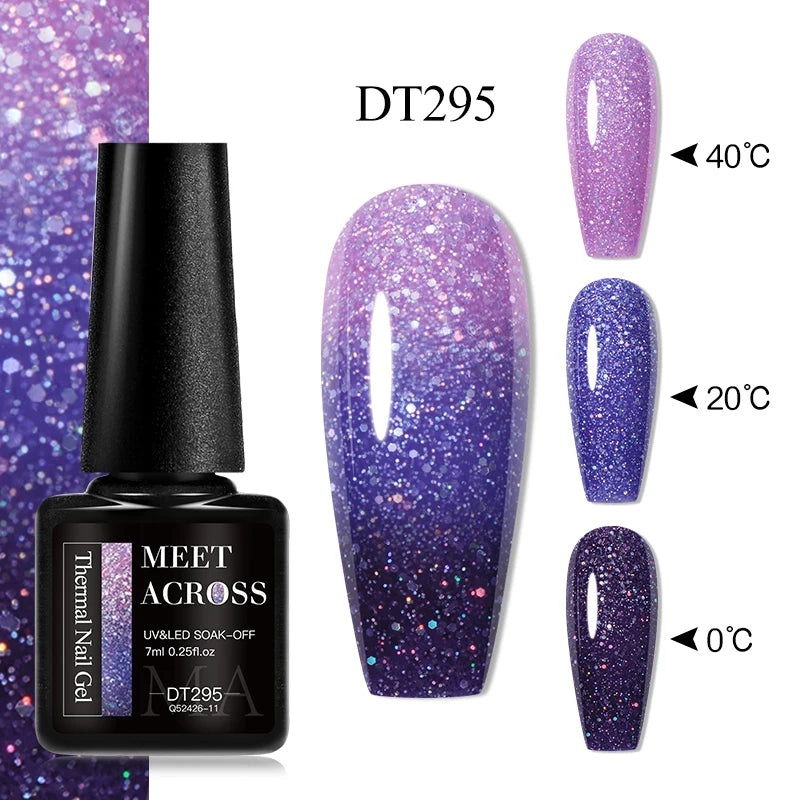MEET ACROSS – Esmalte de uñas en gel térmico (cambia de color según la temperatura)