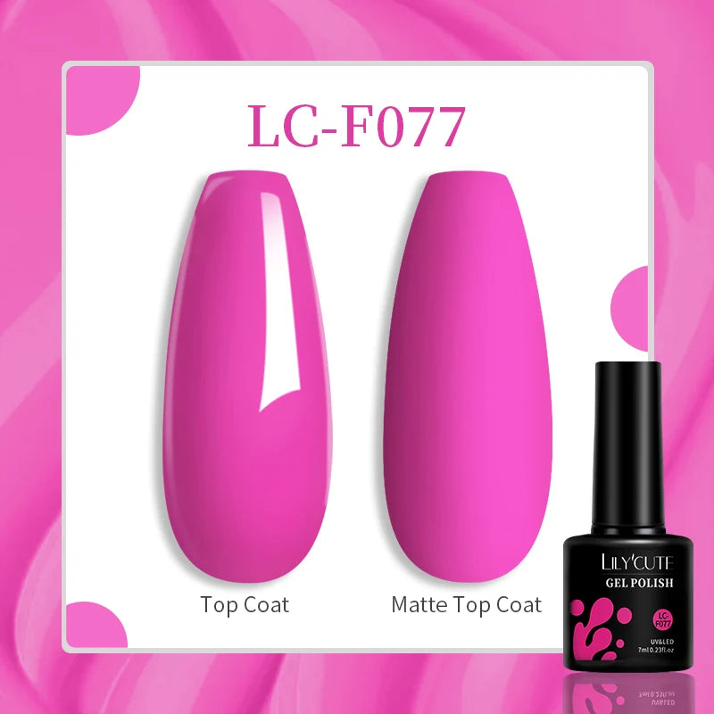 LILYCUTE Esmalte de gel para uñas de 7 ml (129 colores)