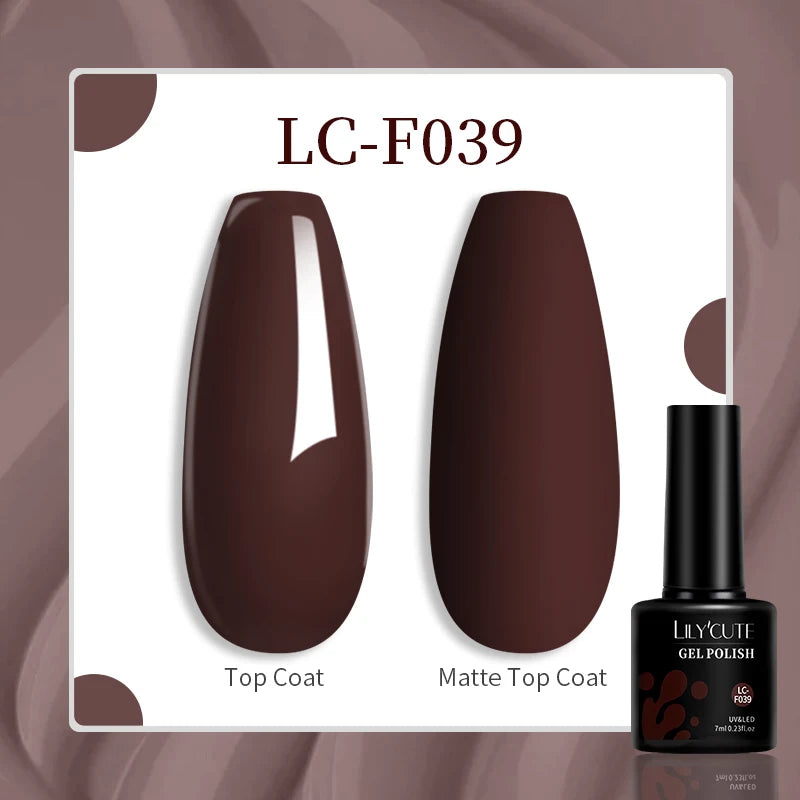 LILYCUTE Esmalte de gel para uñas de 7 ml (129 colores)