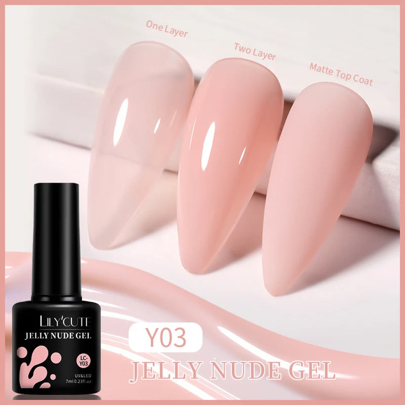 LILYCUTE Esmalte de gel para uñas de 7 ml (129 colores)