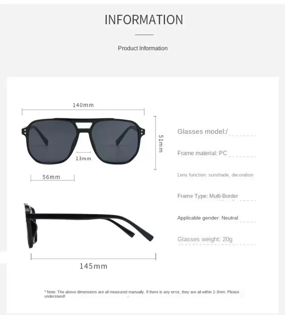 Gafas de sol grandes estilo vintage para hombre y mujer