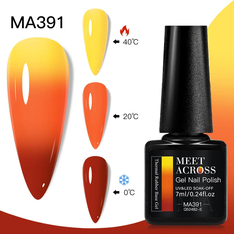 MEET ACROSS – Esmalte de uñas en gel térmico (cambia de color según la temperatura)